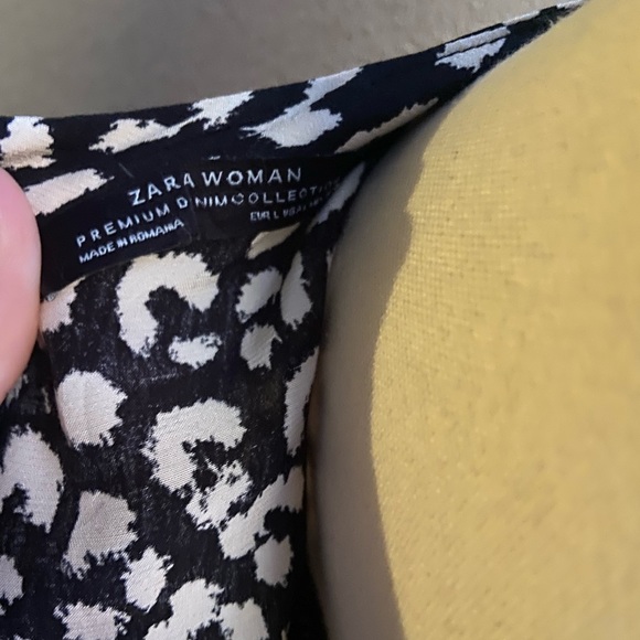 Zara Animal Print Long sleeve Smock dress size Large - Picture 3 of 14